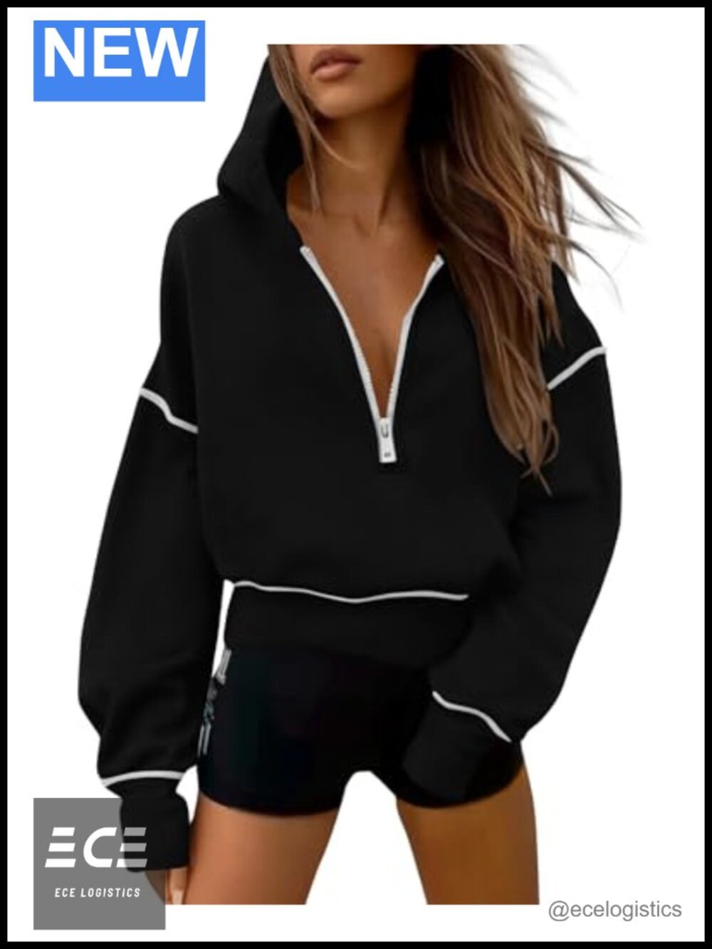 PRETTYGARDEN Women's Half Zip Cropped Hoodie Sweatshirt